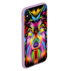 Чехол для iPhone XS Max матовый Neon wolf - art - фото 2