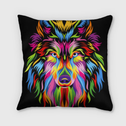 Подушка 3D Neon wolf - art