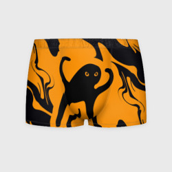 Мужские трусы 3D Кот - мем ъуъ на оранжевом