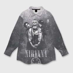 Женская рубашка oversize 3D Nirvana