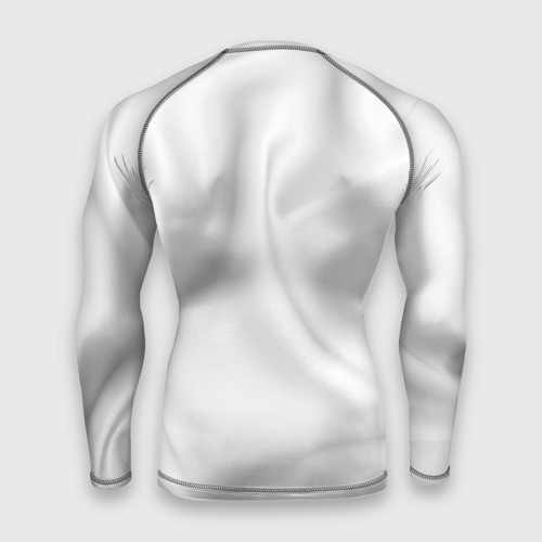 Мужской рашгард 3D с принтом Белое полотно текстура, вид сзади #1