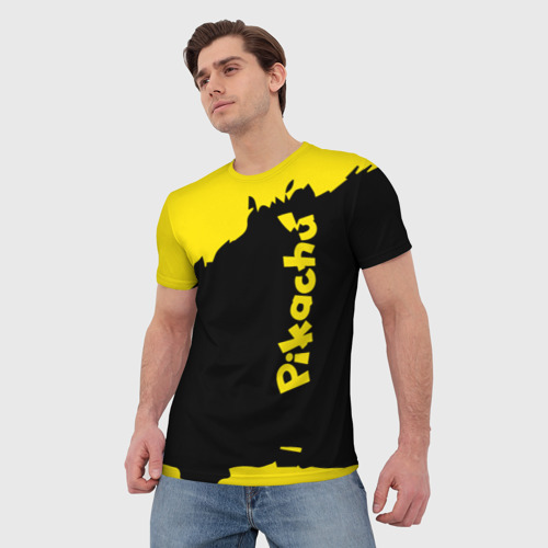 Мужская футболка 3D с принтом Pikachu, фото на моделе #1