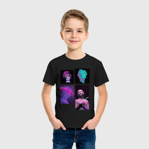 Детская футболка хлопок Vaporwave art 78, цвет черный - фото 3