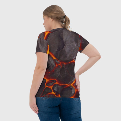 Женская футболка 3D с принтом Лава, вид сзади #2