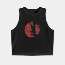 Женская укороченная майка-топ хлопок Ночной полет Шинигами