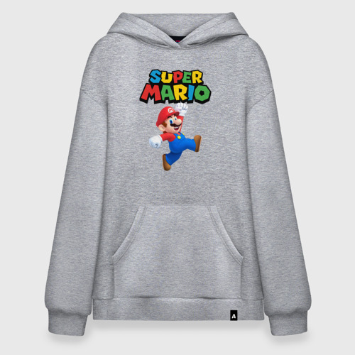 Худи SuperOversize хлопок Super Mario, цвет меланж