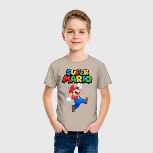 Детская футболка хлопок Super Mario, цвет миндальный - фото 3