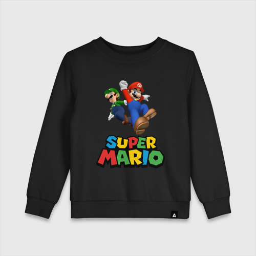 Детский свитшот хлопок Super Mario, цвет черный