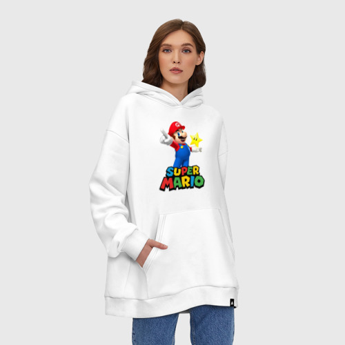 Худи SuperOversize хлопок Super Mario, цвет белый - фото 4