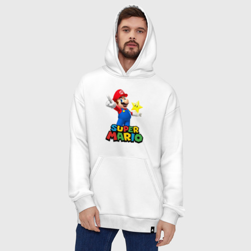 Худи SuperOversize хлопок Super Mario, цвет белый - фото 5