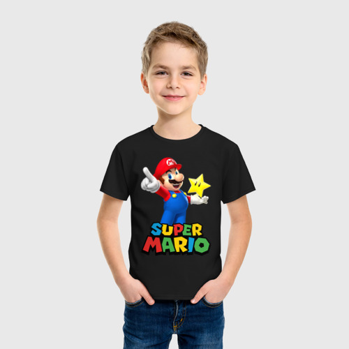 Детская футболка хлопок Super Mario, цвет черный - фото 3