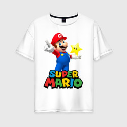 Женская футболка хлопок Oversize Super Mario