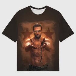 Женская футболка oversize 3D Врата Эдема на спине