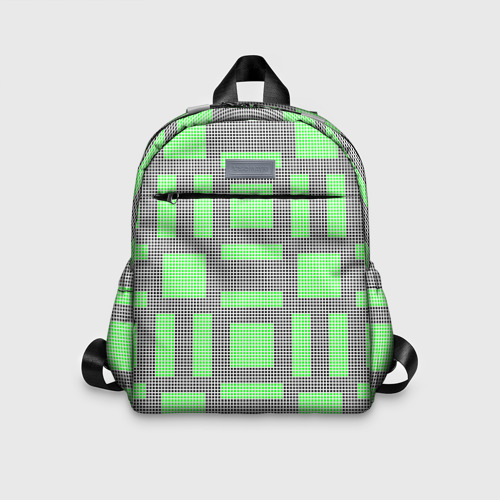 Детский рюкзак 3D Пиксели зеленые