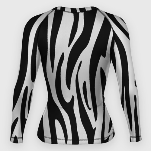 Женский рашгард 3D с принтом Zebra, вид сзади #1