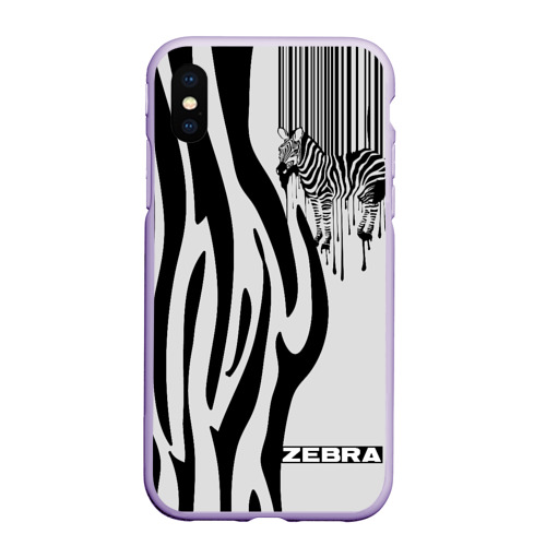 Чехол для iPhone XS Max матовый Zebra, цвет светло-сиреневый