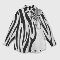 Женская рубашка oversize 3D Zebra