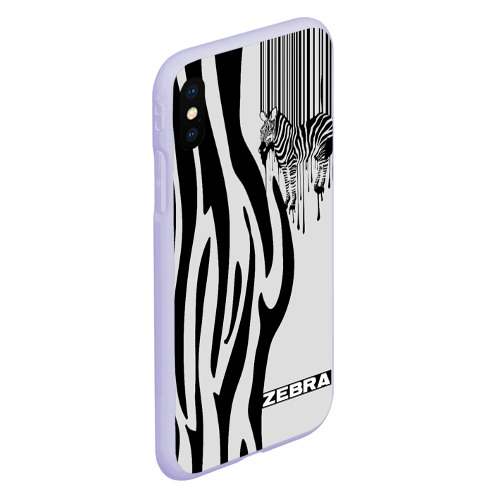 Чехол для iPhone XS Max матовый Zebra, цвет светло-сиреневый - фото 3