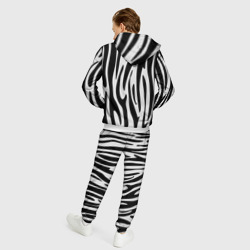 Костюм с принтом Zebra для мужчины, вид на модели сзади №2. Цвет основы: белый