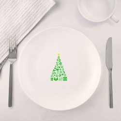 Набор: тарелка + кружка Новогодняя елка из Марио - фото 2