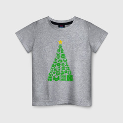 Детская футболка хлопок Новогодняя елка из Марио