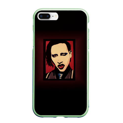 Чехол для iPhone 7Plus/8 Plus матовый Marilyn Manson, цвет салатовый