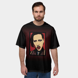 Мужская футболка oversize 3D Marilyn Manson - фото 2