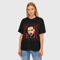 Женская футболка oversize 3D Marilyn Manson - фото 2