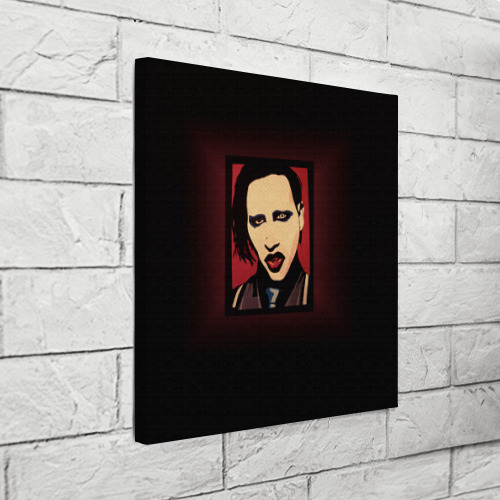 Холст квадратный Marilyn Manson, цвет 3D печать - фото 3