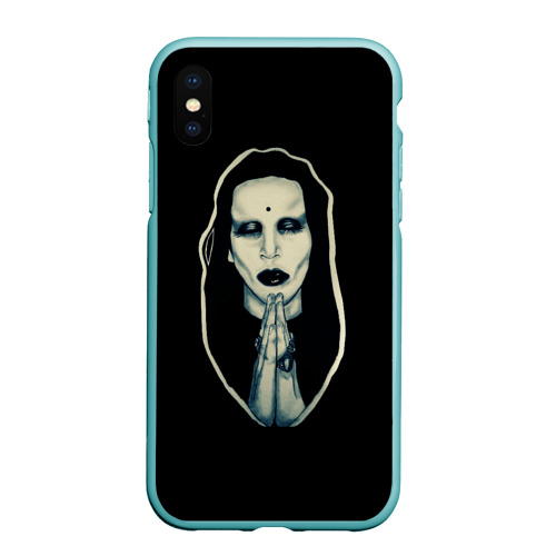 Чехол для iPhone XS Max матовый Marilyn Manson, цвет мятный