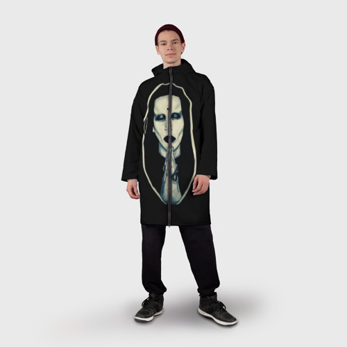 Мужской дождевик 3D Marilyn Manson, цвет белый - фото 3