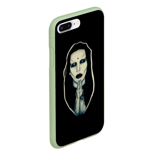 Чехол для iPhone 7Plus/8 Plus матовый Marilyn Manson, цвет салатовый - фото 3