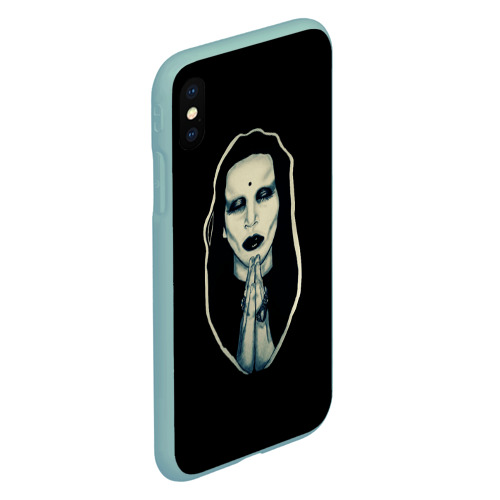 Чехол для iPhone XS Max матовый Marilyn Manson, цвет мятный - фото 3