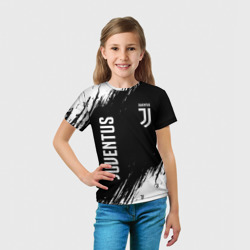 Футболка с принтом Juventus Ювентус для ребенка, вид на модели спереди №3. Цвет основы: белый