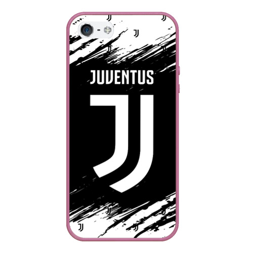 Чехол для iPhone 5/5S матовый JUVENTUS / ЮВЕНТУС, цвет розовый