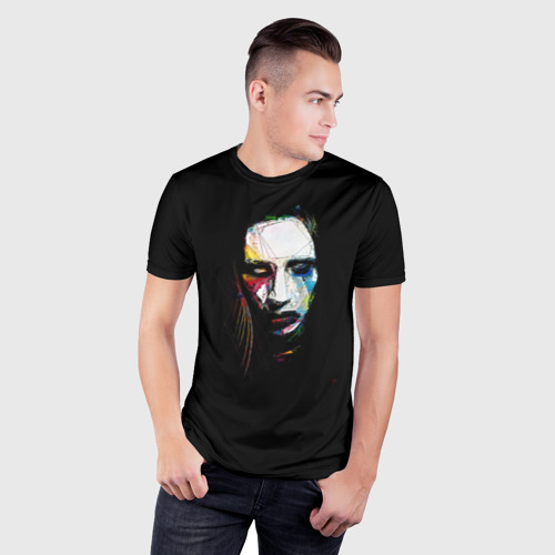 Мужская футболка 3D Slim Marilyn Manson, цвет 3D печать - фото 3