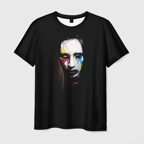 Мужская футболка с принтом Marilyn Manson, вид спереди №1