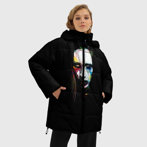 Женская зимняя куртка Oversize Marilyn Manson, цвет черный - фото 3