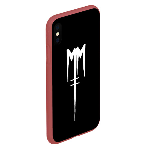 Чехол для iPhone XS Max матовый Marilyn Manson, цвет красный - фото 3