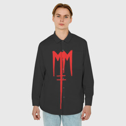 Мужская рубашка oversize 3D Marilyn Manson - фото 2