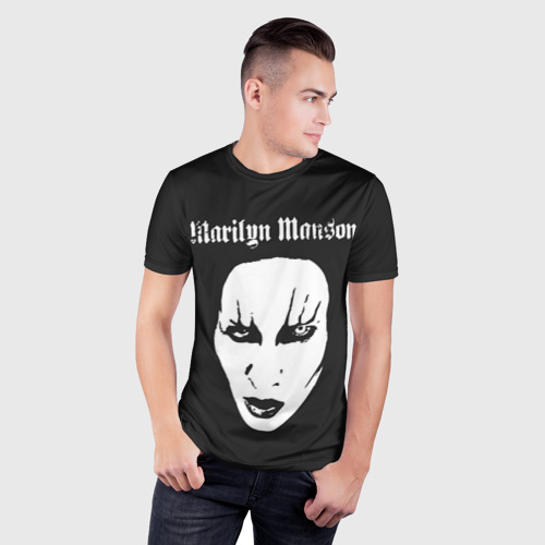 Мужская футболка 3D Slim Marilyn Manson, цвет 3D печать - фото 3