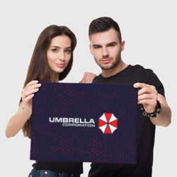 Холст с принтом Umbrella Corp Амбрелла для любого человека, вид спереди №5. Цвет основы: белый