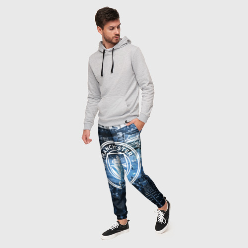 Мужские брюки 3D с принтом MANCHESTER CITY, фото на моделе #1