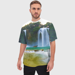 Мужская футболка oversize 3D Водопад - фото 2