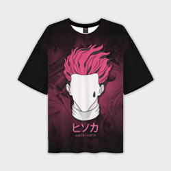 Мужская футболка oversize 3D H x H розовые волосы
