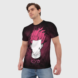 Мужская футболка 3D H x H розовые волосы - фото 2