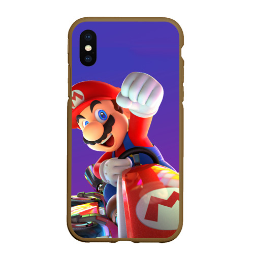 Чехол для iPhone XS Max матовый Mario 3D, цвет коричневый