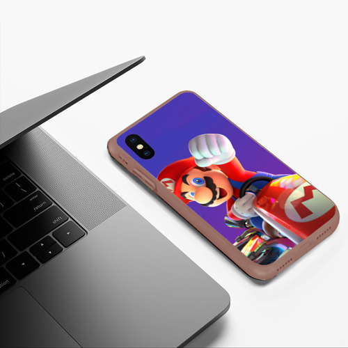 Чехол для iPhone XS Max матовый Mario 3D, цвет коричневый - фото 5