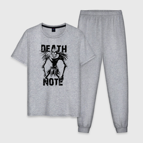 Мужская пижама хлопок с принтом Death Note black Ryuk, вид спереди #2