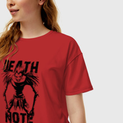 Женская футболка хлопок Oversize Death Note black Ryuk - фото 2